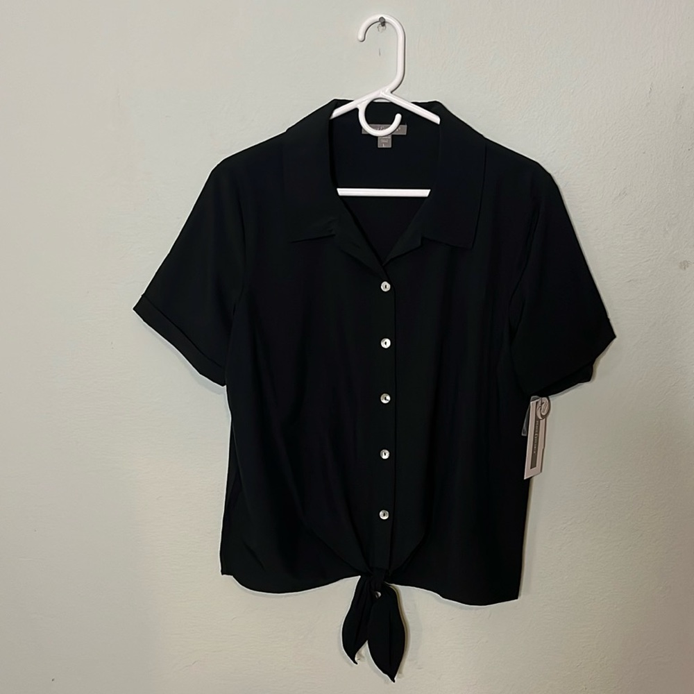 NWT Black polo top.